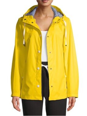 NWT Big Chill Women's Yellow Water Resistant Rain Coat Size Medium